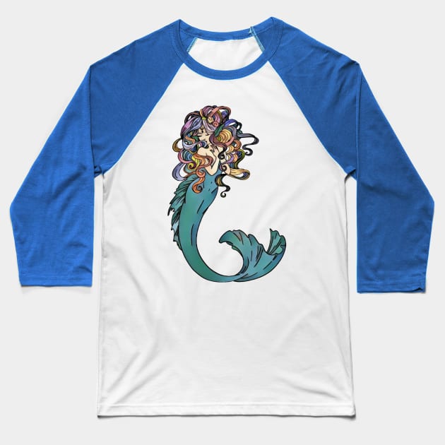 Mermaid Baseball T-Shirt by AlondraHanley